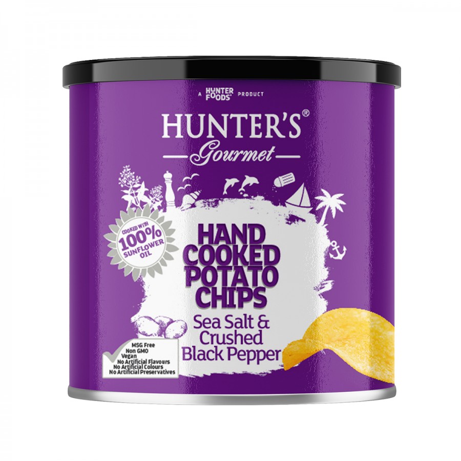 شيبس بنكهة ملح البحر والفلفل الأسود المطحون من هانتر فودز 40 جرام